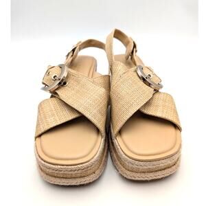 Marc Fisher Renda Espadrille Platform Sandal Women's Natural Size US9.5M EU40